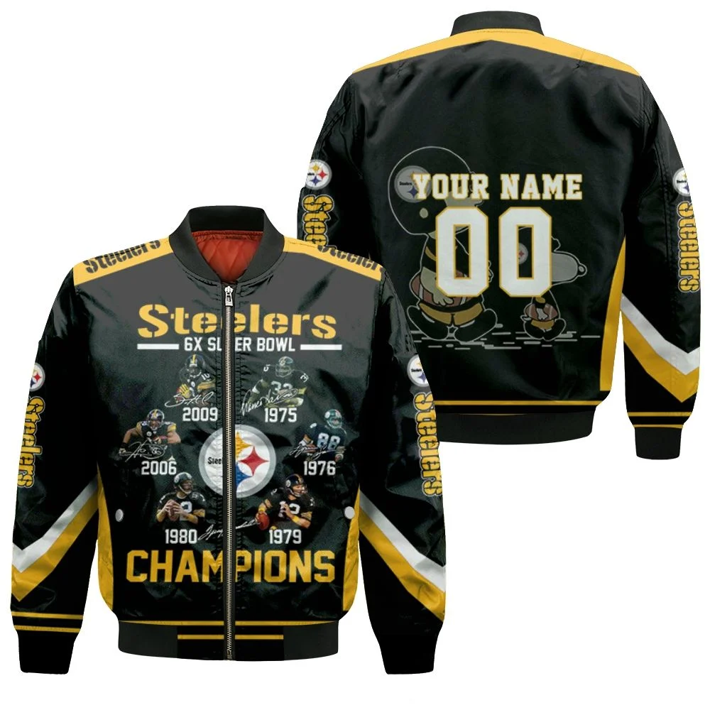 6x Super Bowl Champions Pittsburgh Steelers 2020 Nfl Season Snoopy Vs Peanuts Personalized Bomber Jacket