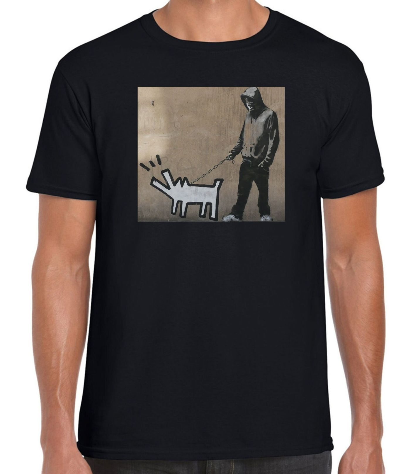 Banksy Keith Haring Dog T-Shirt