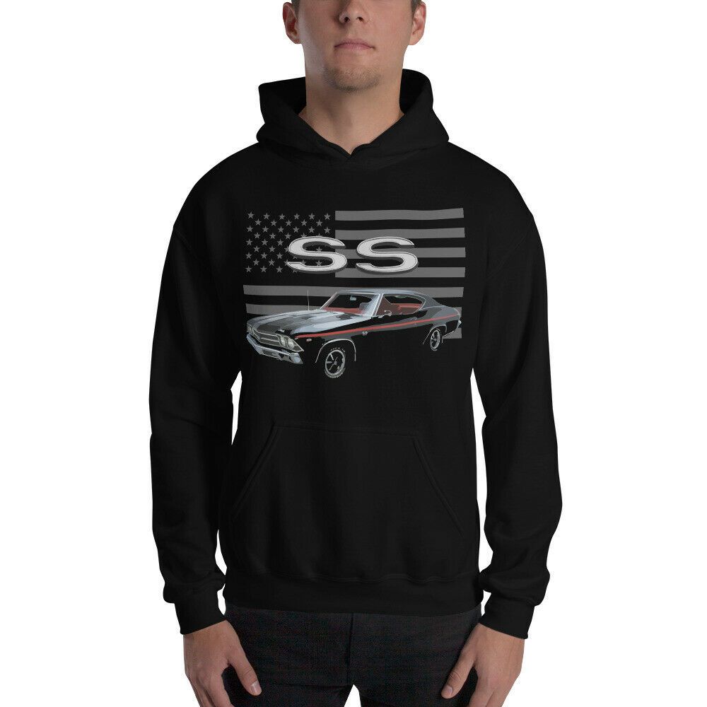 Black Chevy Chevelle Ss Classic Muscle Car Owner Gift Unisex Hoodie