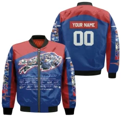 Buffalo Bills 2020 Afc East Division Champs 60th Anniversary Legend With Sign Personalized Bomber Jacket