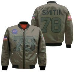 Buffalo Bills Bruce Smith #78 Nfl Great Player Camo 2019 Salute To Service Custom 3d Designed Allover Custom Gift For Bills Fans Bomber Jacket
