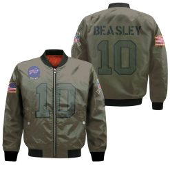 Buffalo Bills Cole Beasley #10 Nfl Great Player Camo 2019 Salute To Service Custom 3d Designed Allover Custom Gift For Bills Fans Bomber Jacket