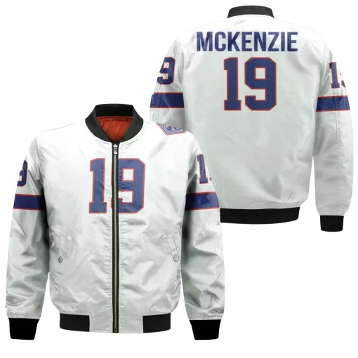 Buffalo Bills Isaiah Mckenzie #19 Great Player Nfl American Football Team White Vintage 3d Designed Allover Gift For Bills Fans Bomber Jacket