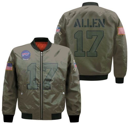 Buffalo Bills Josh Allen #17 Nfl Great Player Camo 2019 Salute To Service Custom 3d Designed Allover Custom Gift For Bills Fans Bomber Jacket