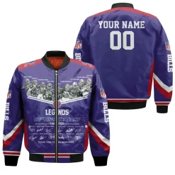 Buffalo Bills Legends Sign 60th Anniversary Afc West Champions Snoopy Fan Personalized Bomber Jacket