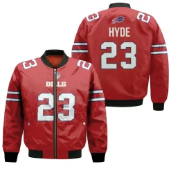 Buffalo Bills Micah Hyde #23 Great Player Nfl American Football Red Color Rush Jersey Style Gift For Bills Fans Bomber Jacket