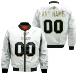 Buffalo Bills Nfl American Football Team White 100th Season Golden Edition Jersey Style Custom Gift For Bills Fans Bomber Jacket