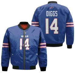 Buffalo Bills Stefon Diggs #14 Nfl Legend Player American Football Game Royal 3d Designed Allover Gift For Bills Fans Bomber Jacket