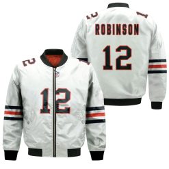 Chicago Bears Allen Robinson #12 Great Player Nfl American Football Team Custom Game White 3d Designed Allover Gift For Bears Fans Bomber Jacket