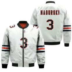 Chicago Bears Bronko Nagurski #3 Great Player Nfl American Football Team Custom Game White 3d Designed Allover Gift For Bears Fans Bomber Jacket
