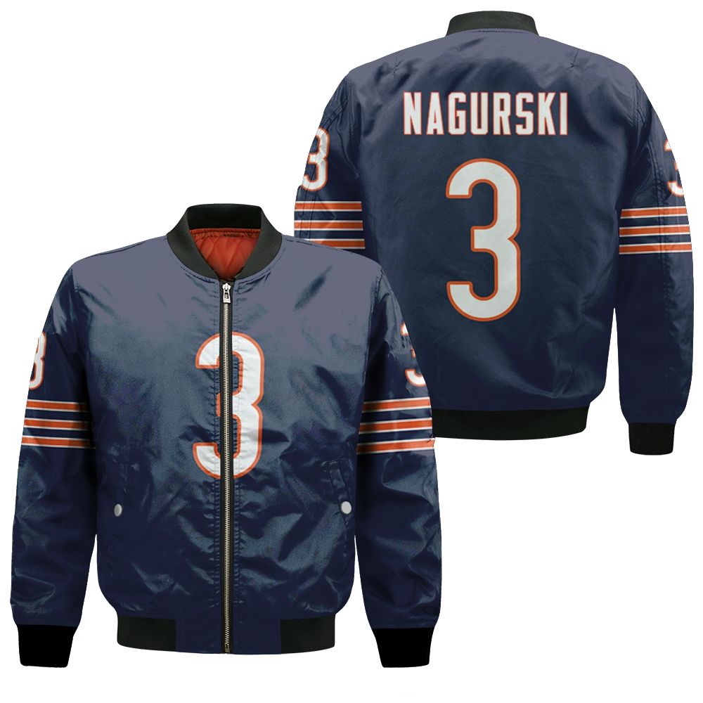 Chicago Bears Bronko Nagurski #3 Great Player Nfl American Football Team Legacy Vintage Navy 3d Designed Allover Gift For Bears Fans Bomber Jacket