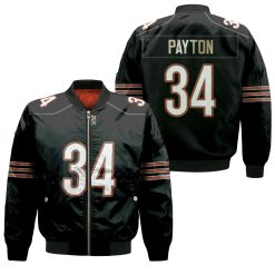 Chicago Bears Walter Payton #34 Nfl American Football Legacy Vintage Navy 3d Designed Allover Gift For Bears Fans Bomber Jacket