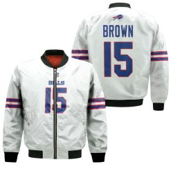 Chicago Bills John Brown #15 Nfl Legend Player American Football Team 3d Designed Allover Gift For Bills Fans Bomber Jacket