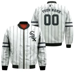 Chicago White Sox Personalized Custom White Black 2019 Jersey Inspired Style Bomber Jacket