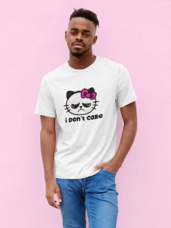 Cute I DONT CARE Grumpy Panda-Cat Tee Shirt