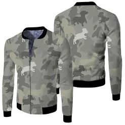 Dachshund Pattern Camouflage Style For Dog Lover 3d Sweater 3d Printed Hoodie Jersey Fleece Bomber Jacket