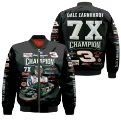 Dale Earnhardt 7x Champion Legend Racer Signed For Fan 3d Print Hoodie 3d Shirt Hoodie Sweatshirt (2) Bomber Jacket