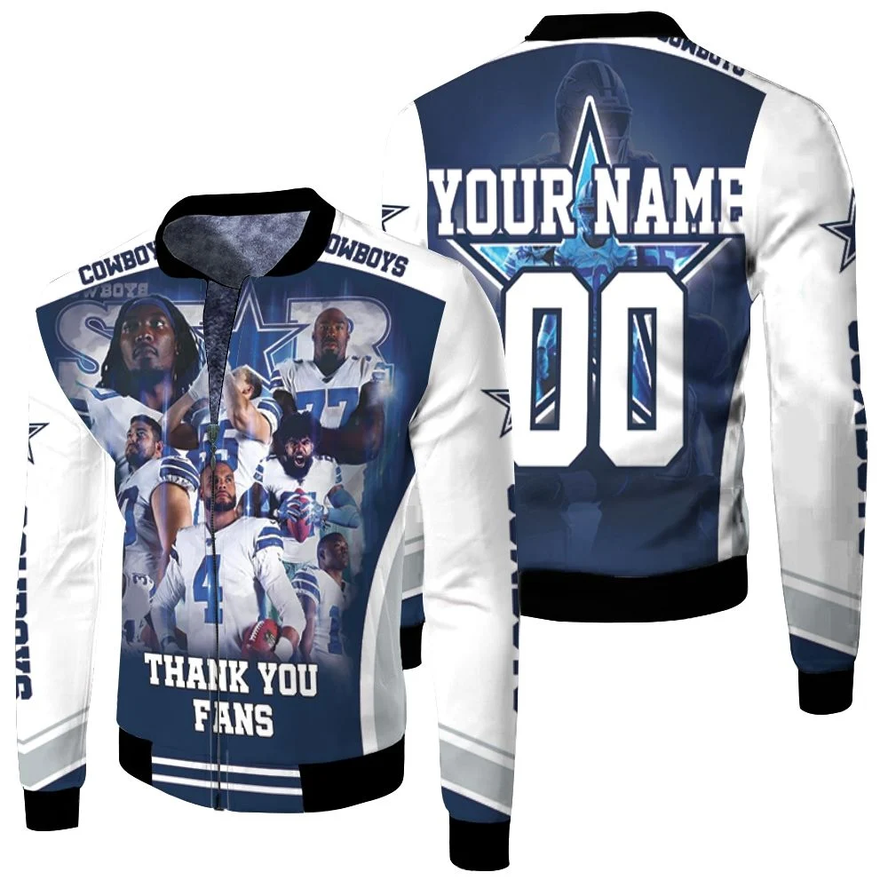 Dallas Cowboy Super Nfc East Division Champions Super Bowl 2021 Thank You Fans Personalized Fleece Bomber Jacket