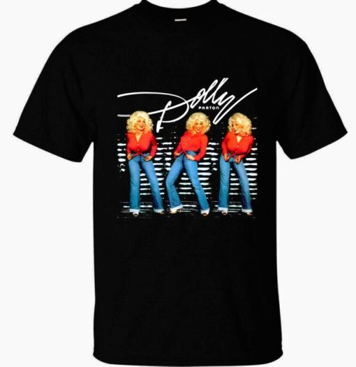 Dolly Parton Funny Black Cotton Tee Shirt