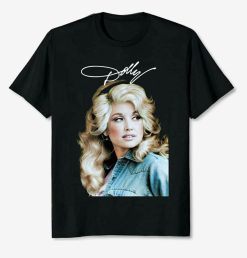 Dolly Parton Signature Tease It To Jesus Funny Black Cotton Tee Shirt