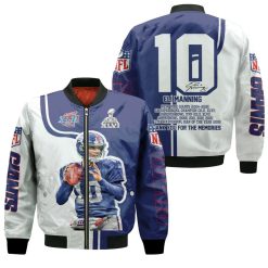 Eli Manning New York Giants Fan 3d Jersey Bomber Jacket