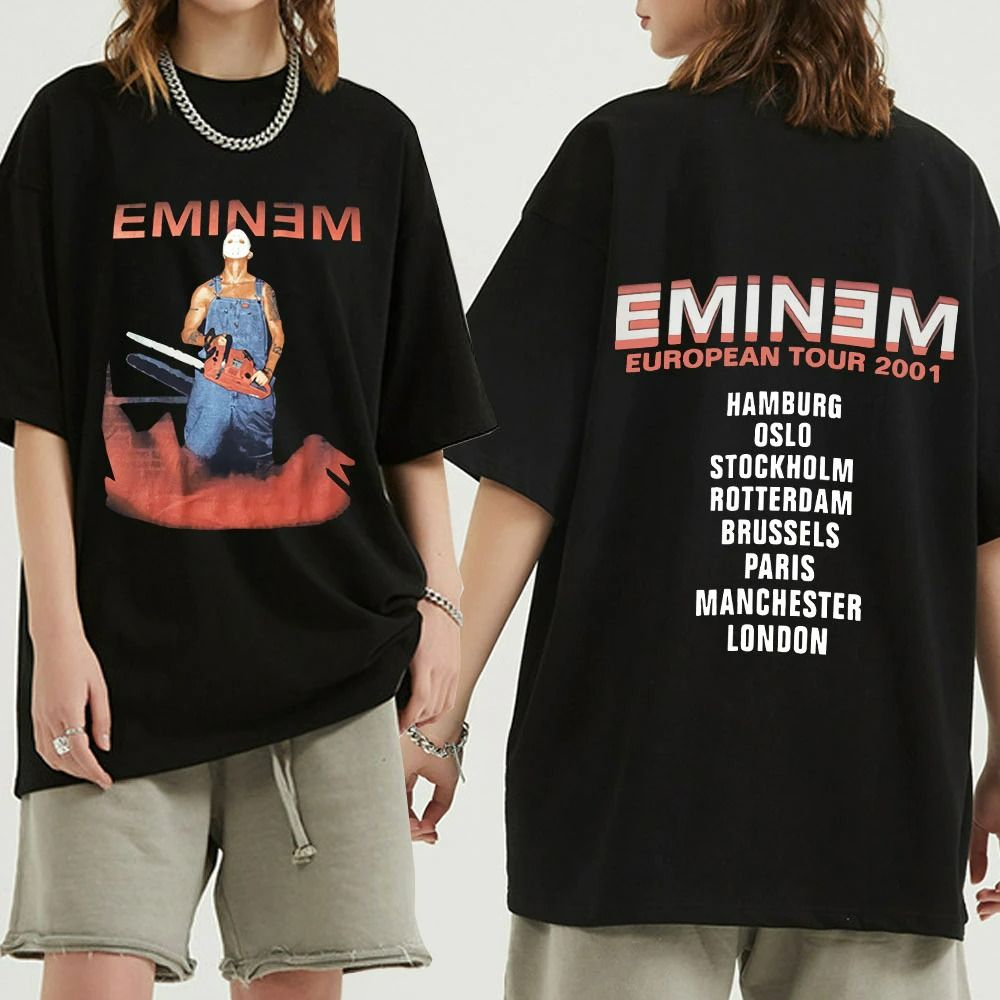 Eminem European Tour 90s Hip Hop Rap Tee Shirt