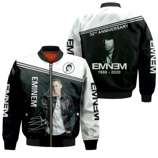 Eminem Signatures 32nd Anniversary All Printed 3d Jersey Bomber Jacket