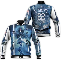 Emmitt Smith 22 Dallas Cowboys 3d Baseball Jacket