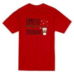 Expreso Patronum Coffee Lover Magic Wand Mens Red Funny T-Shirt