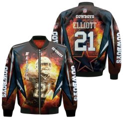 Ezekiel Elliott 21 Dallas Cowboys3d Bomber Jacket