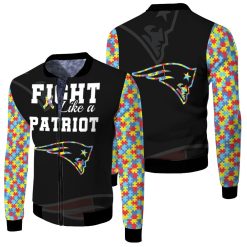 Fight Like A New England Patriots Autism Support Fleece Bomber Jacket