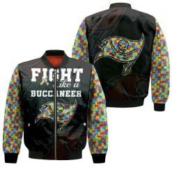 Fight Like A Tampa Bay Buccaneers Autism Support Bomber Jacket