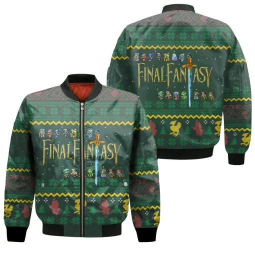 Final Fantasy Ugly Christmas 3d Jersey Bomber Jacket