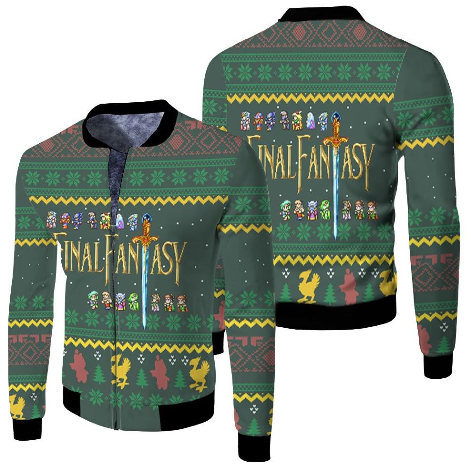 Final Fantasy Ugly Christmas 3d Jersey Fleece Bomber Jacket