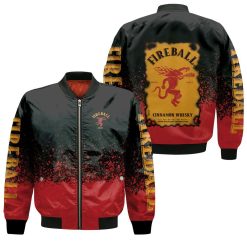 Fireball Cinnamon Whisky Logo For Wine Lover 3d Bomber Jacket