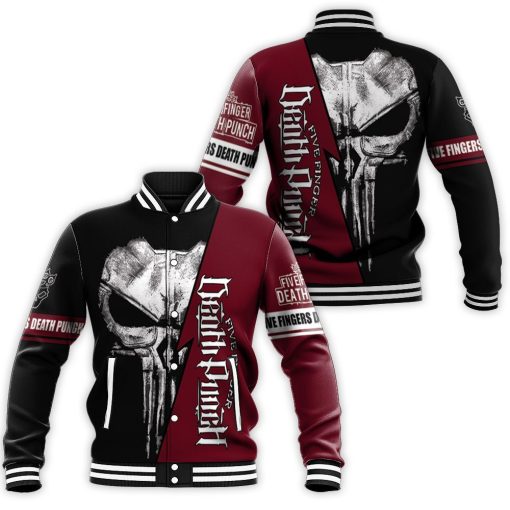 Five Fingers Death Skull For Lovers 3d Baseball Jacket