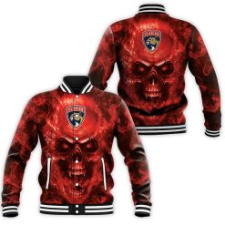 Florida Panthers Nhl Fans Skull Baseball Jacket