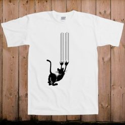 Funny Cat Stretching Women Ladies Men Youth T-Shirt