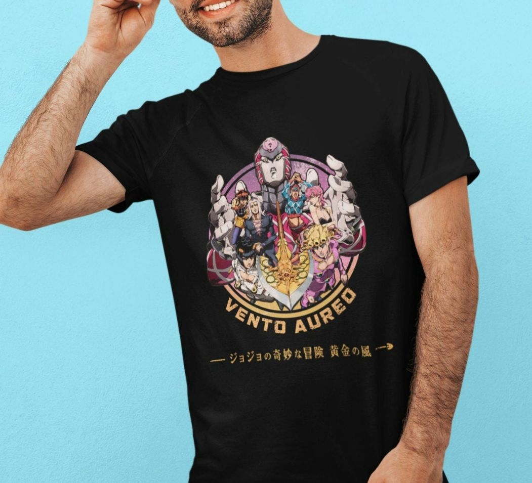 T shirt jojo golden wind hot sale