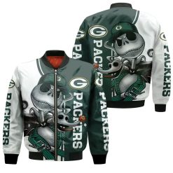 Green Bay Packers Jack Skellington And Zero Bomber Jacket