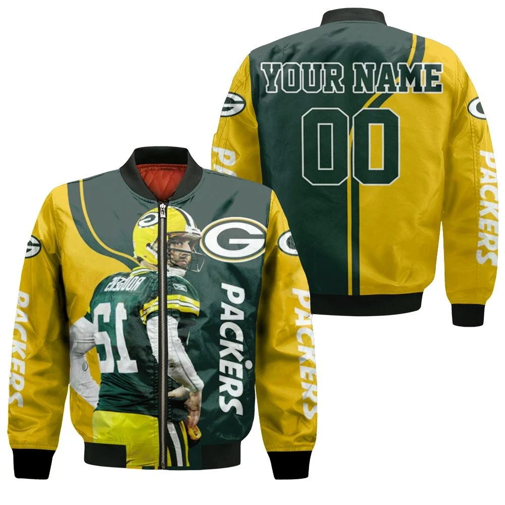 Green Bay Packers Nfc Noth Champions Aaron Charles Rodgers Personalized Bomber Jacket