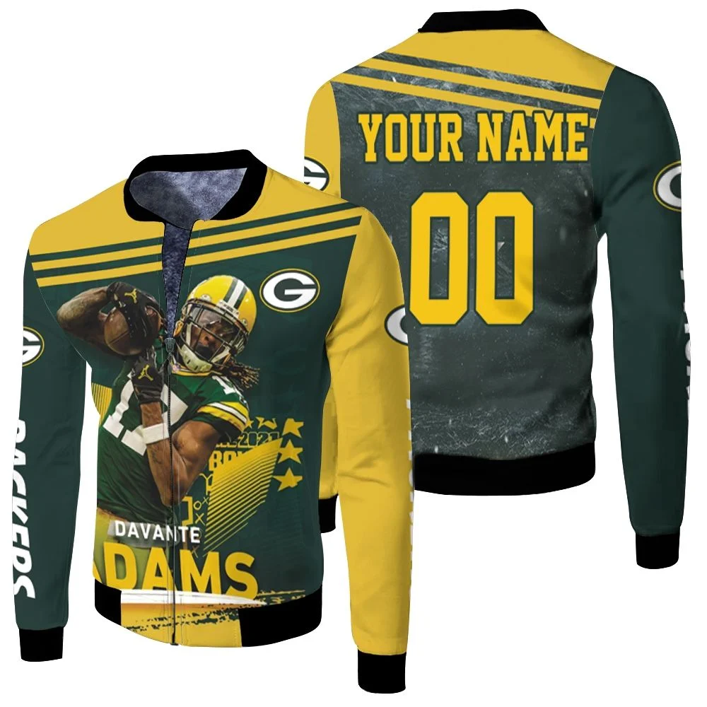 Green Bay Packers Nfc Noth Champions Davante Adams The Pack Is Back Personalized Fleece Bomber Jacket