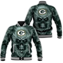 Green Bay Packers Nfl Fans Skull Baseball Jacket