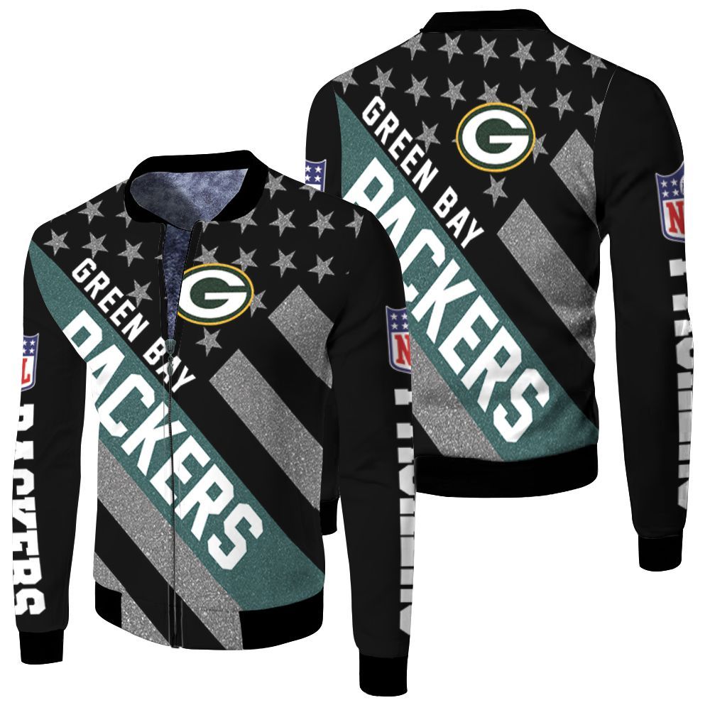 Green Bay Packers Nfl Bomber 3d Jersey Fleece Hoodie – Teepital