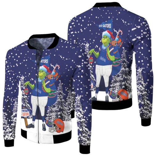 Grinch Florida Gators Christmas 3d Jersey Fleece Bomber Jacket