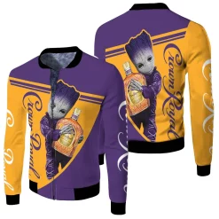 Groot Hugs Crown Royal 3d Jersey Fleece Bomber Jacket