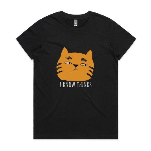 Grumpy Orange Cat I Know Things T-Shirt