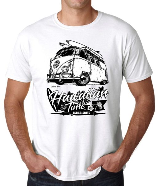 Hawaiian Time Volkswagen Bus Surfboard Roof Rack Classic Vehicle Unisex T-Shirt