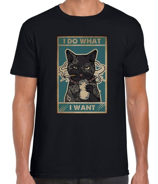 I Do What I Want  Smoking  Cat T-Shirt