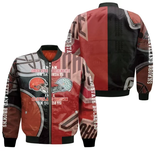 Im A Ohio State Buckeyes On Saturdays And Cleveland Browns On Sundays 3d Jersey Bomber Jacket